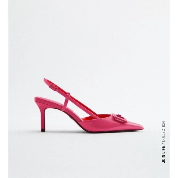 ✨SALE ✨ZARA SLINGBACK LEATHER HEELS ✨SALE ✨ main image 8